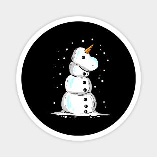 Unicorn Snowman For Christmas In July Magnet